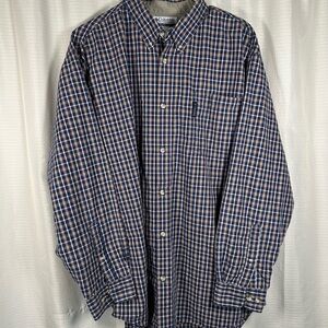Columbia Men's size XL Navy and White plaid button down Shirt